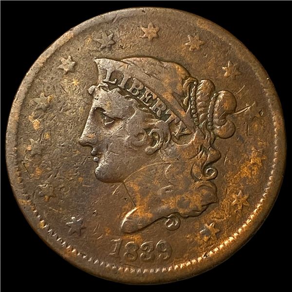 1839 Coronet Head Large Cent LIGHTLY  CIRCULATED