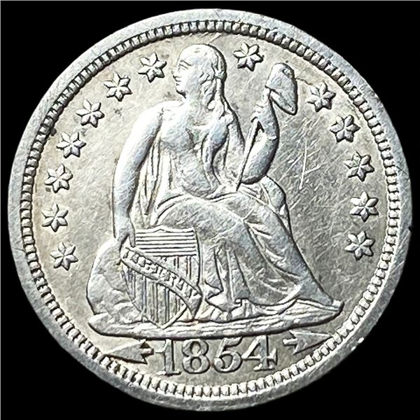 1854 Arrows Seated Liberty Dime CLOSELY  UNCIRCULATED