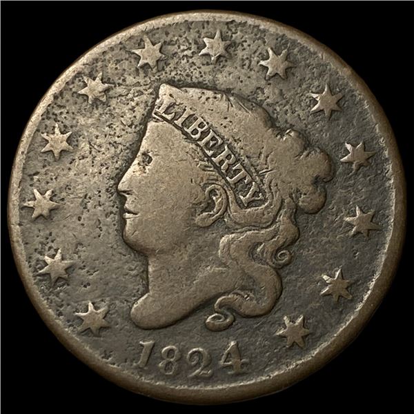 1824 Coronet Head Large Cent LIGHTLY  CIRCULATED