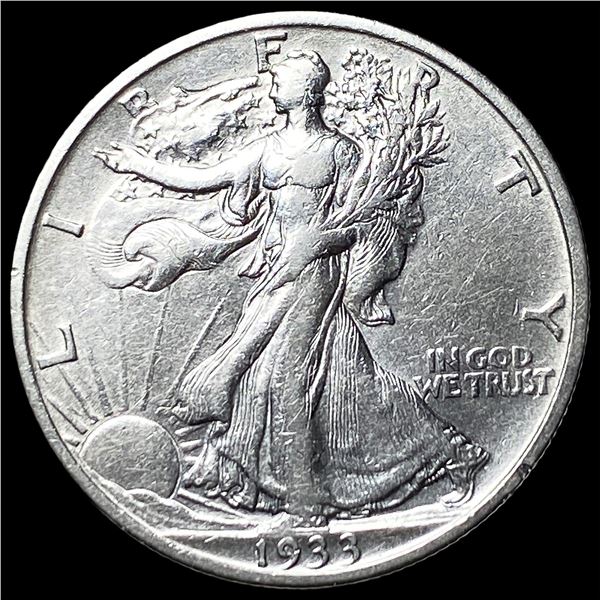 1933-S Silver Walking Liberty Half Dollar  NEARLY UNCIRCULATED