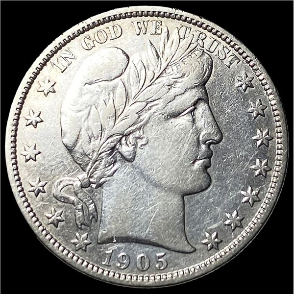 1905-S Silver Barber Half Dollar NEARLY  UNCIRCULATED