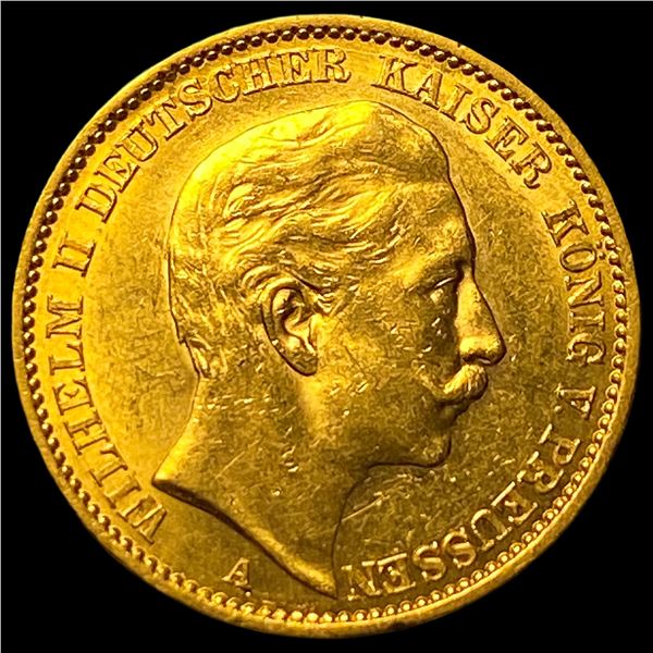 1911-A Germany Gold 20 Mark Wilhelm II CHOICE BU