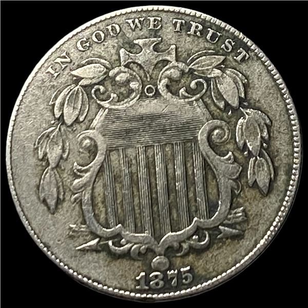 1875 Shield Nickel NEARLY UNCIRCULATED