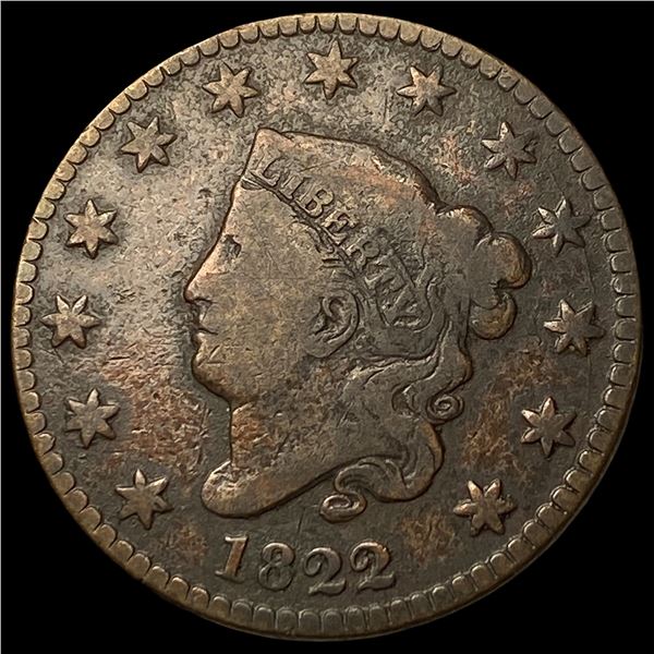 1822 Coronet Head Large Cent LIGHTLY CIRCULATED