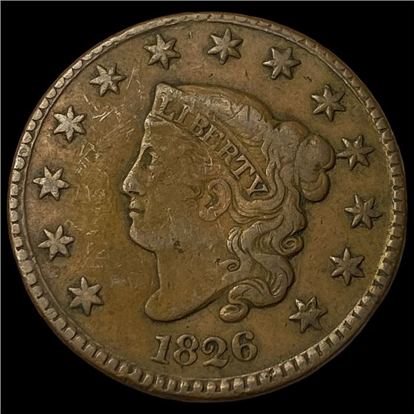 1826 Coronet Head Large Cent LIGHTLY CIRCULATED