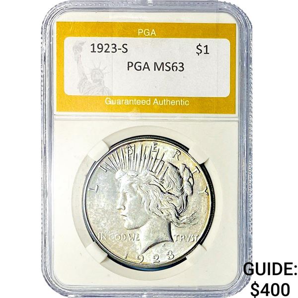1923-S Silver Peace Dollar PGA MS63
