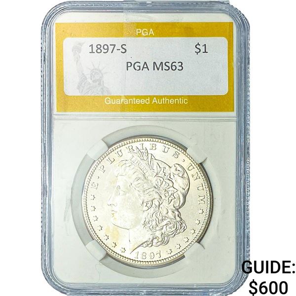 1897-S Morgan Silver Dollar PGA MS63