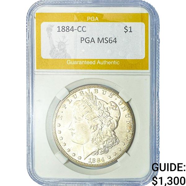 1884-CC Morgan Silver Dollar PGA MS64