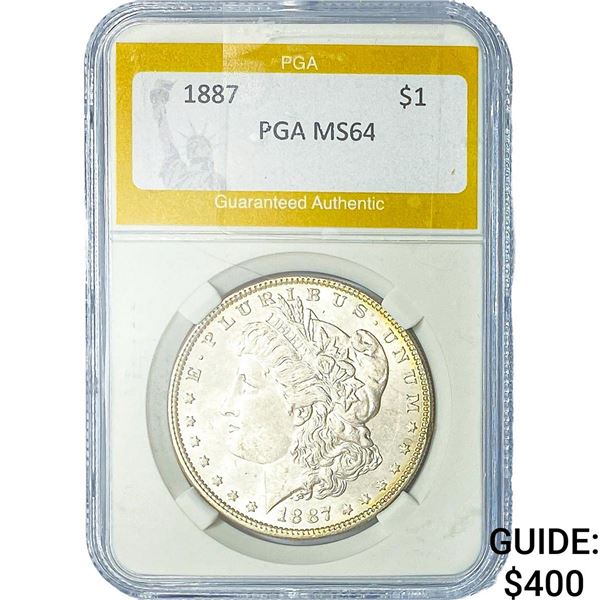 1887 Morgan Silver Dollar PGA MS64