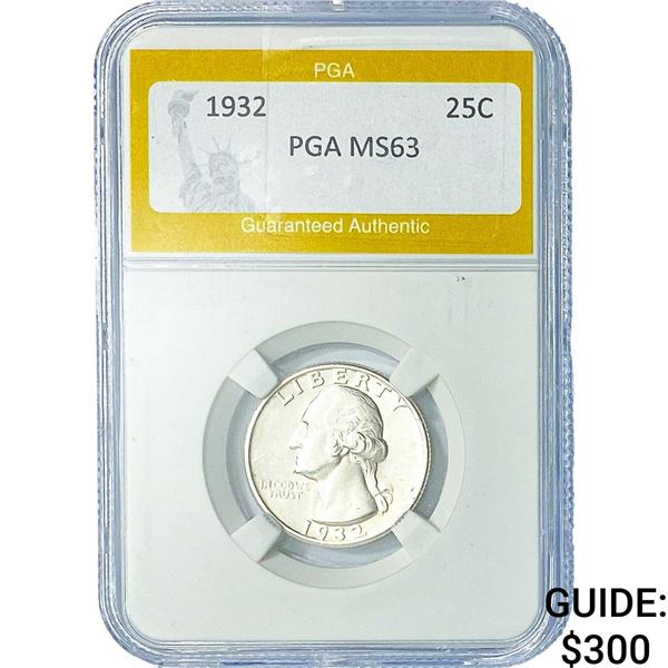 1932 Washington Silver Quarter PGA MS63