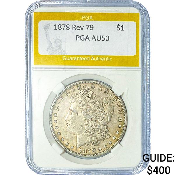 1878 Rev 79 Morgan Silver Dollar PGA AU50