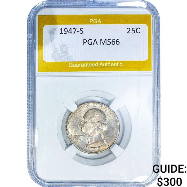 1947-S Washington Silver Quarter PGA MS66