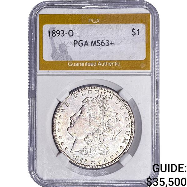 1893-O Morgan Silver Dollar PGA MS63+
