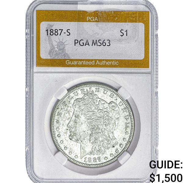 1887-S Morgan Silver Dollar PGA MS63