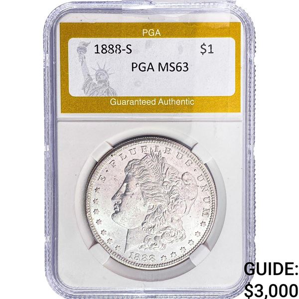 1888-S Morgan Silver Dollar PGA MS63