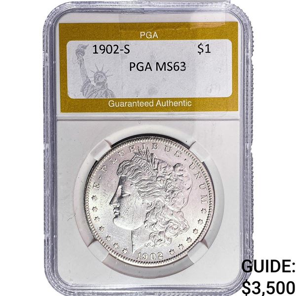 1902-S Morgan Silver Dollar PGA MS63