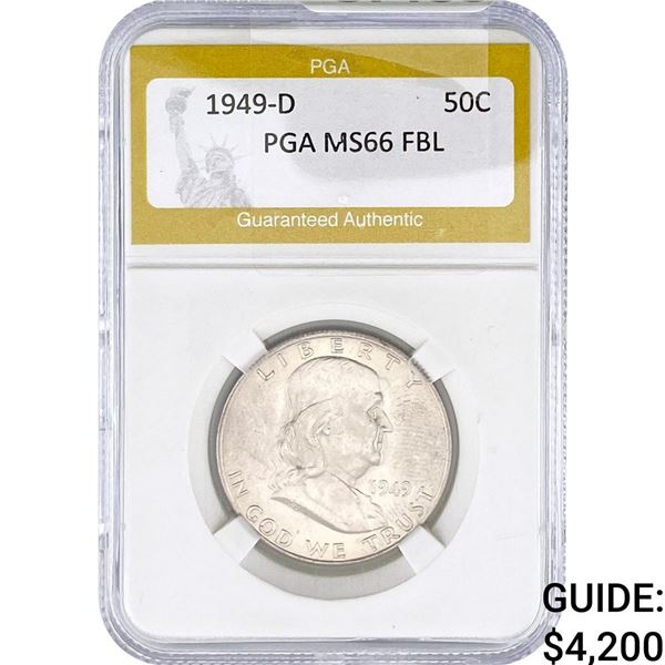 1949-D Franklin Half Dollar PGA MS66 FBL