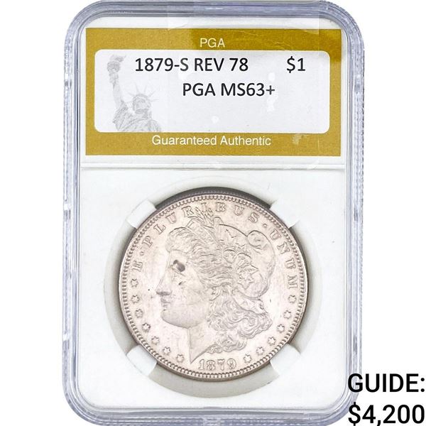 1879-S REV 78 Morgan Silver Dollar PGA MS63+