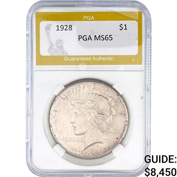 1928 Silver Peace Dollar PGA MS65