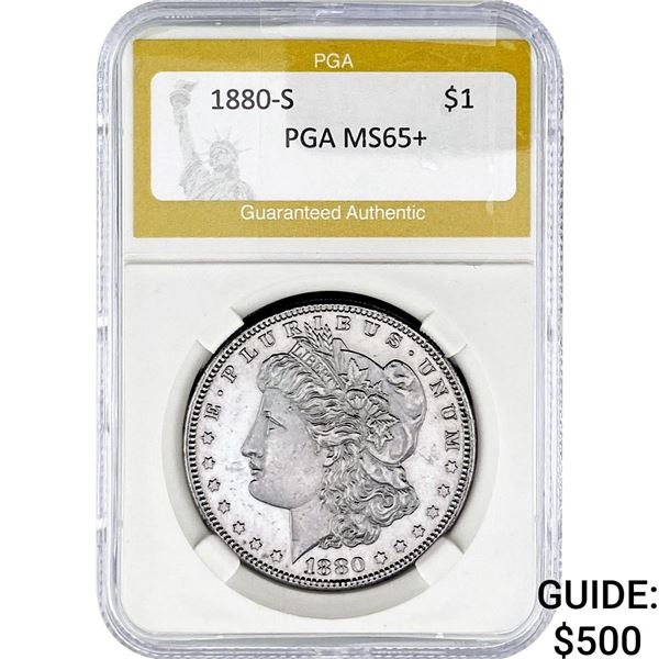 1880-S Morgan Silver Dollar PGA MS65+