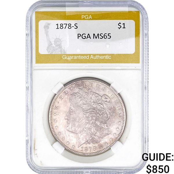1878-S Morgan Silver Dollar PGA MS65