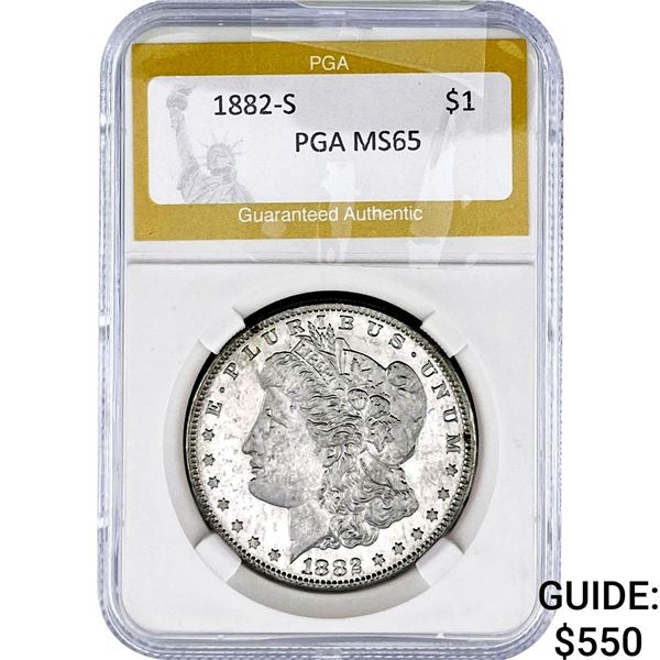 1882-S Morgan Silver Dollar PGA MS65