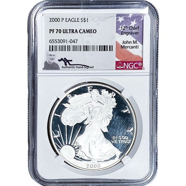 2000 Silver Eagle NGC PF70 Ultra Cameo