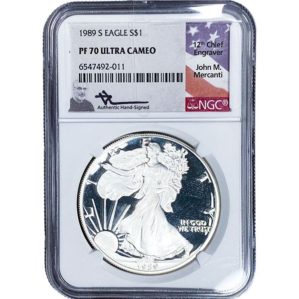 1989-S Silver Eagle NGC PF70 Ultra Cameo