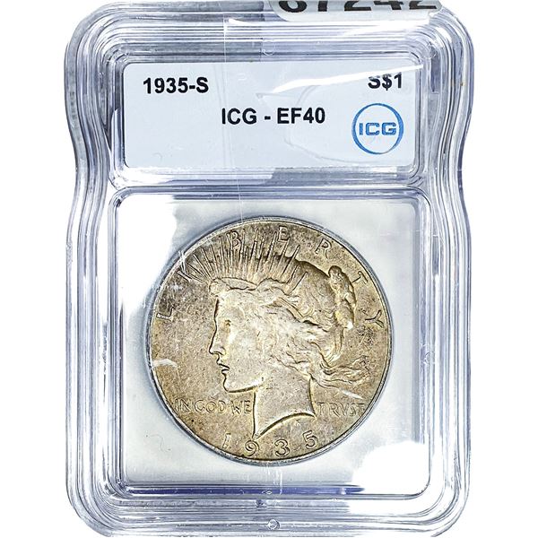 1935-S Silver Peace Dollar ICG EF40