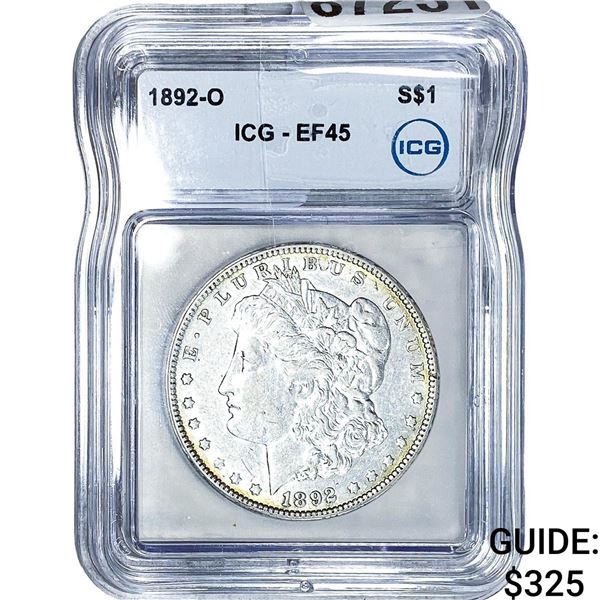 1892-O Morgan Silver Dollar ICG EF45