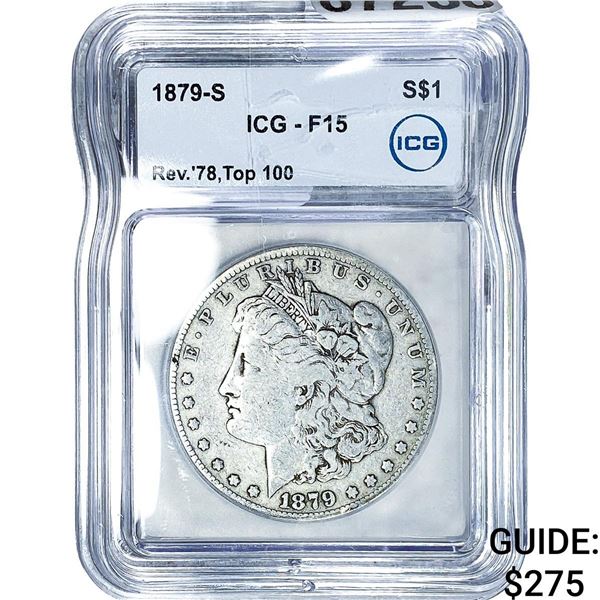 1879-S Rev 78 Morgan Silver Dollar ICG F15