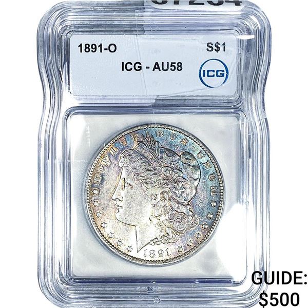 1891-O Morgan Silver Dollar ICG AU58