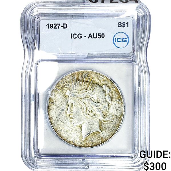 1927-D Silver Peace Dollar ICG AU50