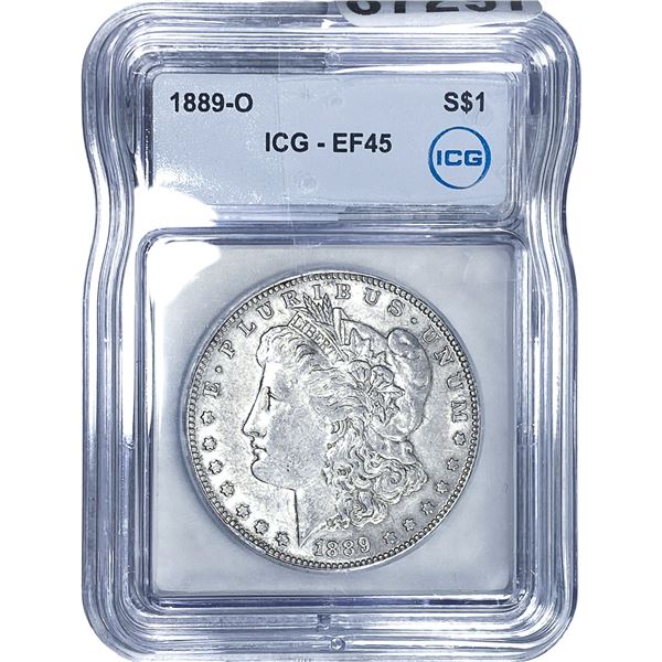 1889-O Morgan Silver Dollar ICG EF45