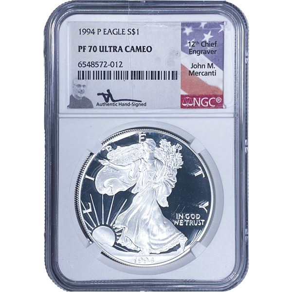 1994 Silver Eagle NGC PF70 Ultra Cameo