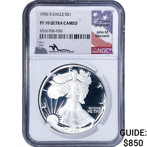 1986-S Silver Eagle NGC PF70 Ultra Cameo