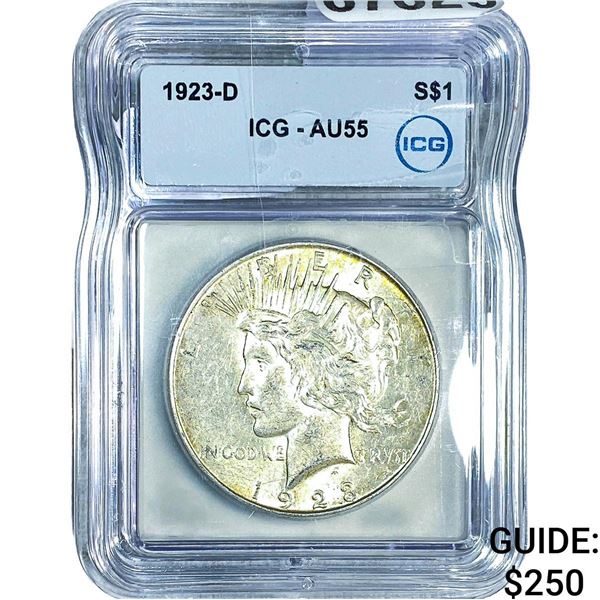 1923-D Silver Peace Dollar ICG AU55