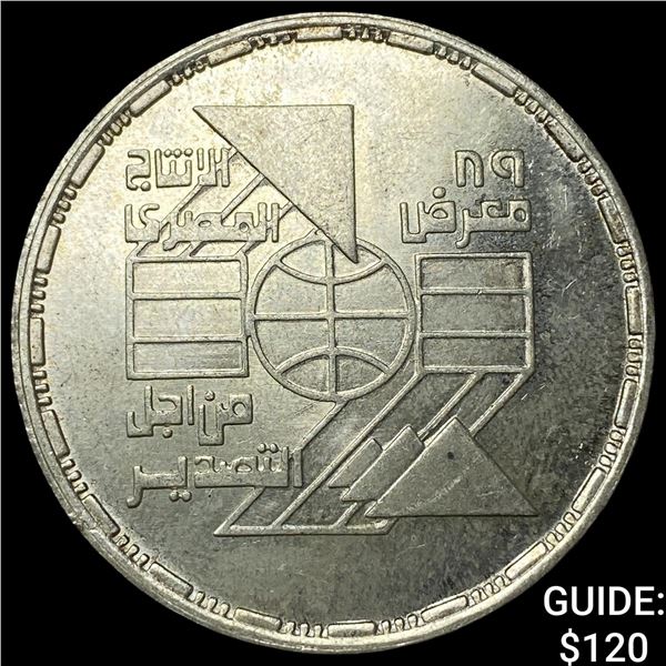 1410[1989] Egypt Silver 5 Pounds KM 687
