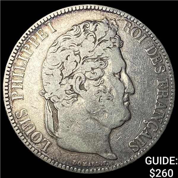 1834 France Silver 5 Francs