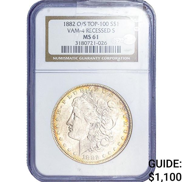 1882-O/S Morgan Silver Dollar NGC MS61 VAM-4