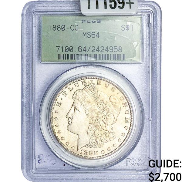 1880-CC Morgan Silver Dollar PCGS MS64