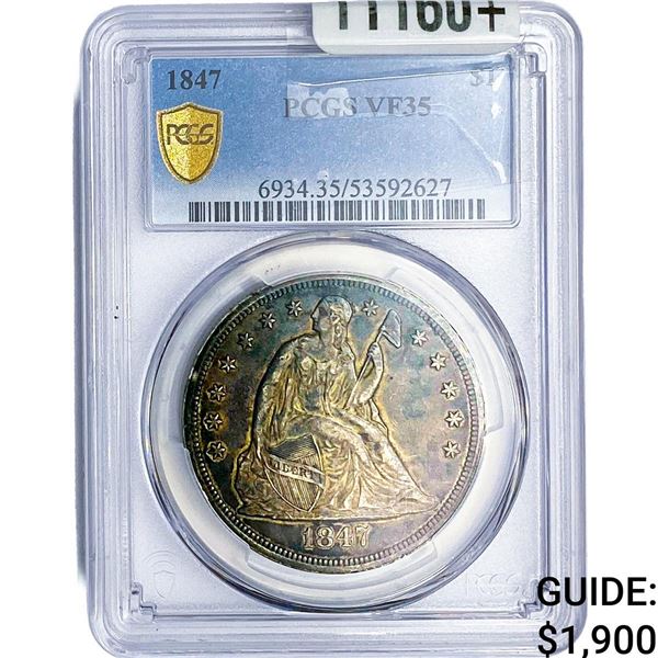1847 Seated Liberty Dollar PCGS VF35