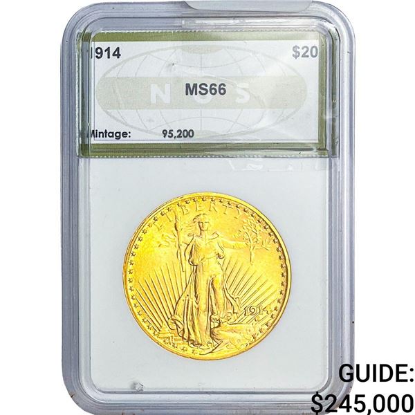 1914 $20 Gold Double Eagle NGS MS66