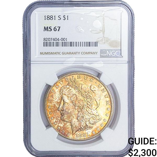 1881-S Morgan Silver Dollar NGC MS67
