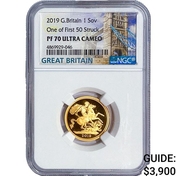2019 Great Britain .2354oz Gold 1 Sovereign NGC Ultra Cameo
