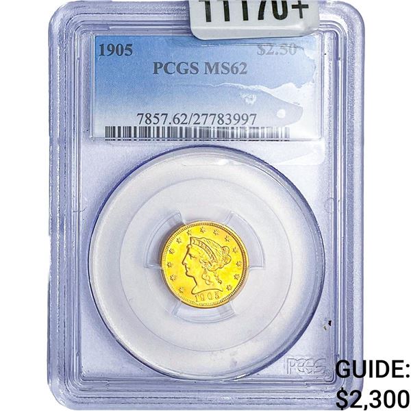1905 $2.50 Gold Quarter Eagle PCGS MS62