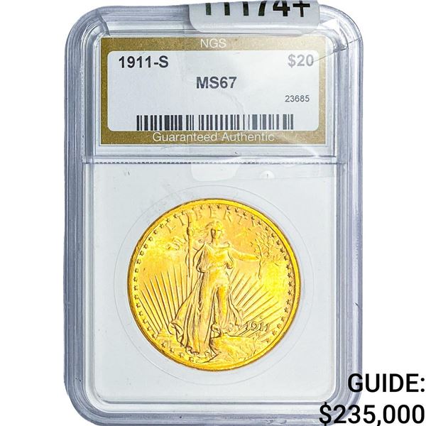 1911-S $20 Gold Double Eagle NGS MS67
