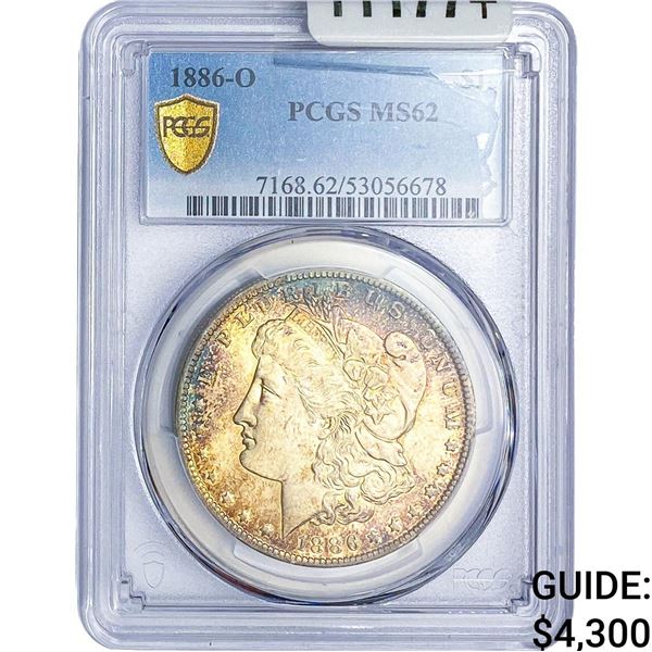 1886-O Morgan Silver Dollar PCGS MS62