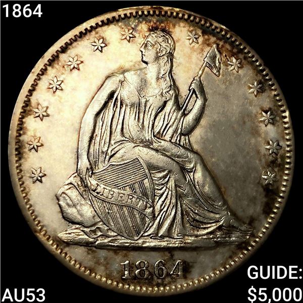 1864 Seated Liberty Half Dollar CLOSELY UNCIRCULATED