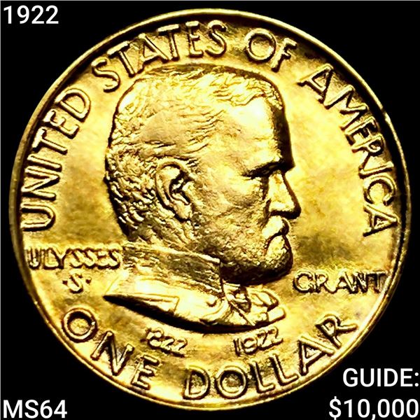 1922 Grant Rare Gold Dollar CHOICE BU